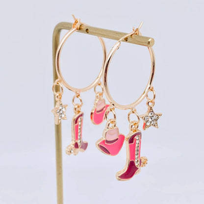 Cowgirl Western Style Hoop Earrings