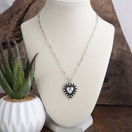 Western Puffy Heart Necklace