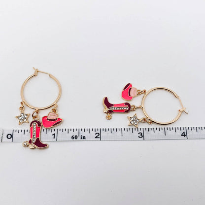 Cowgirl Western Style Hoop Earrings
