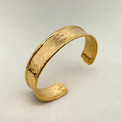 Hammered 18K Gold Plated Cuff