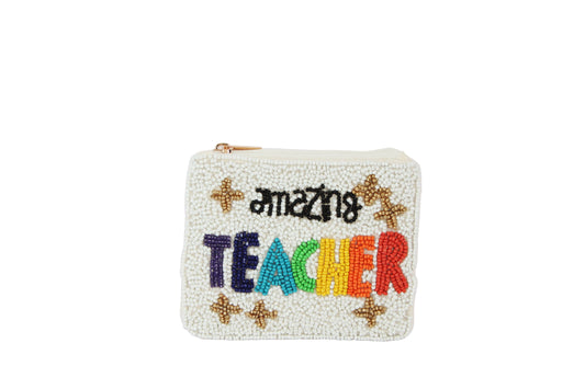 Teacher Beaded Coin Purse