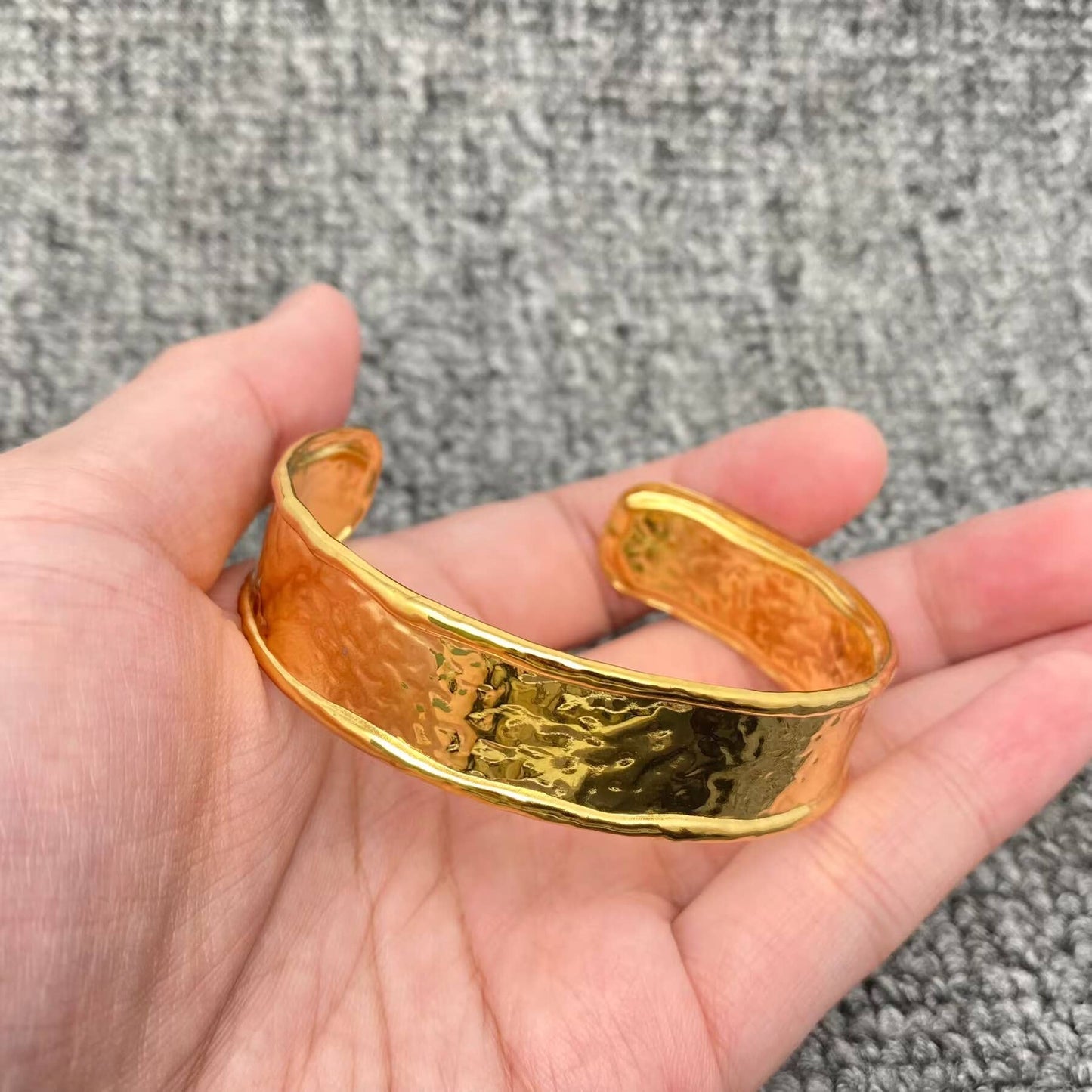 Hammered 18K Gold Plated Cuff
