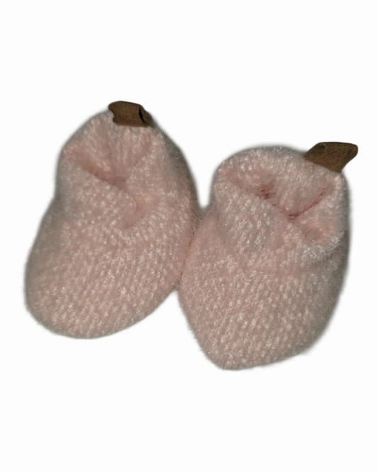 Pink Fur Newborn Shoes