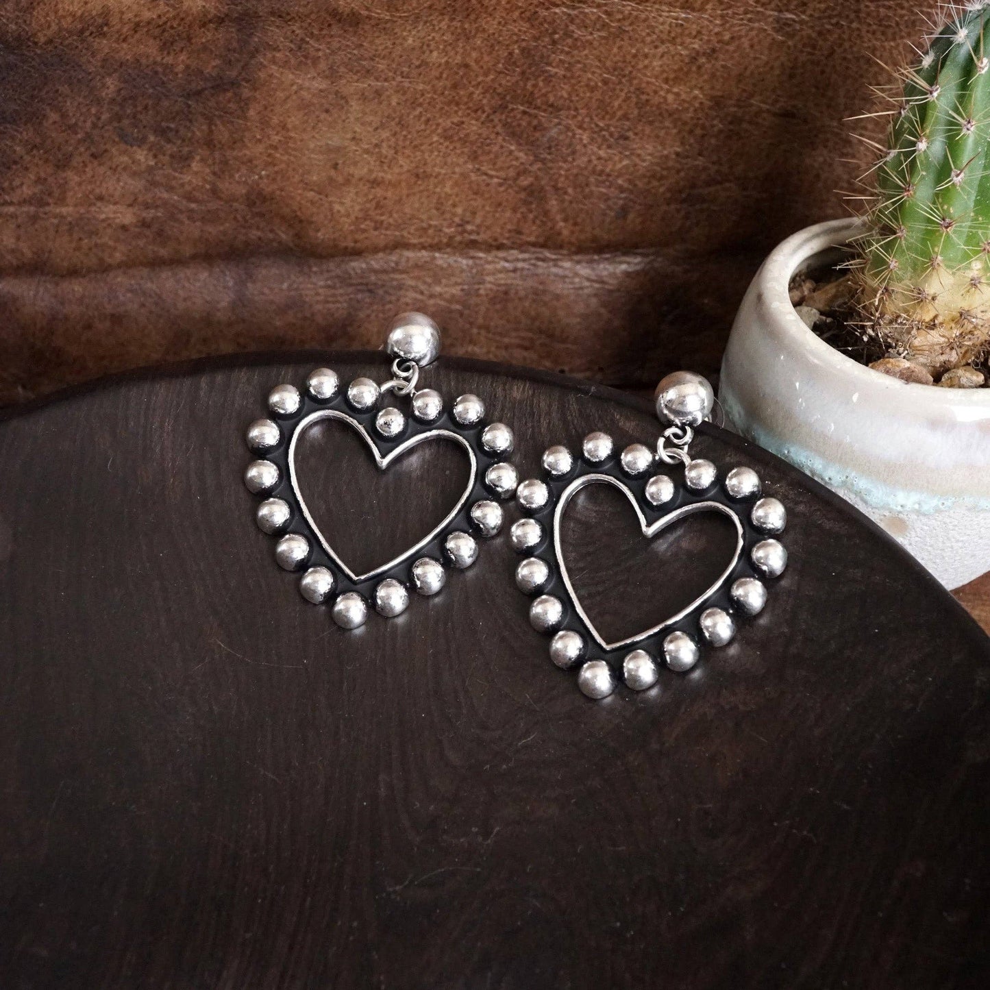 Western Heart Drop Earrings