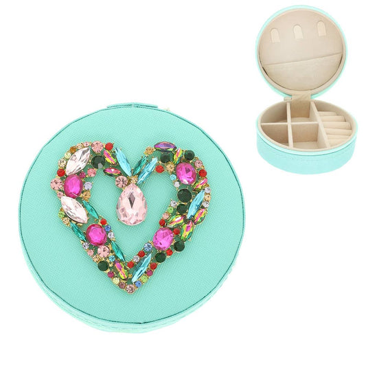 Round Embellished Jewelry Box