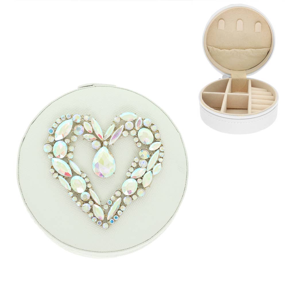 Round Embellished Jewelry Box