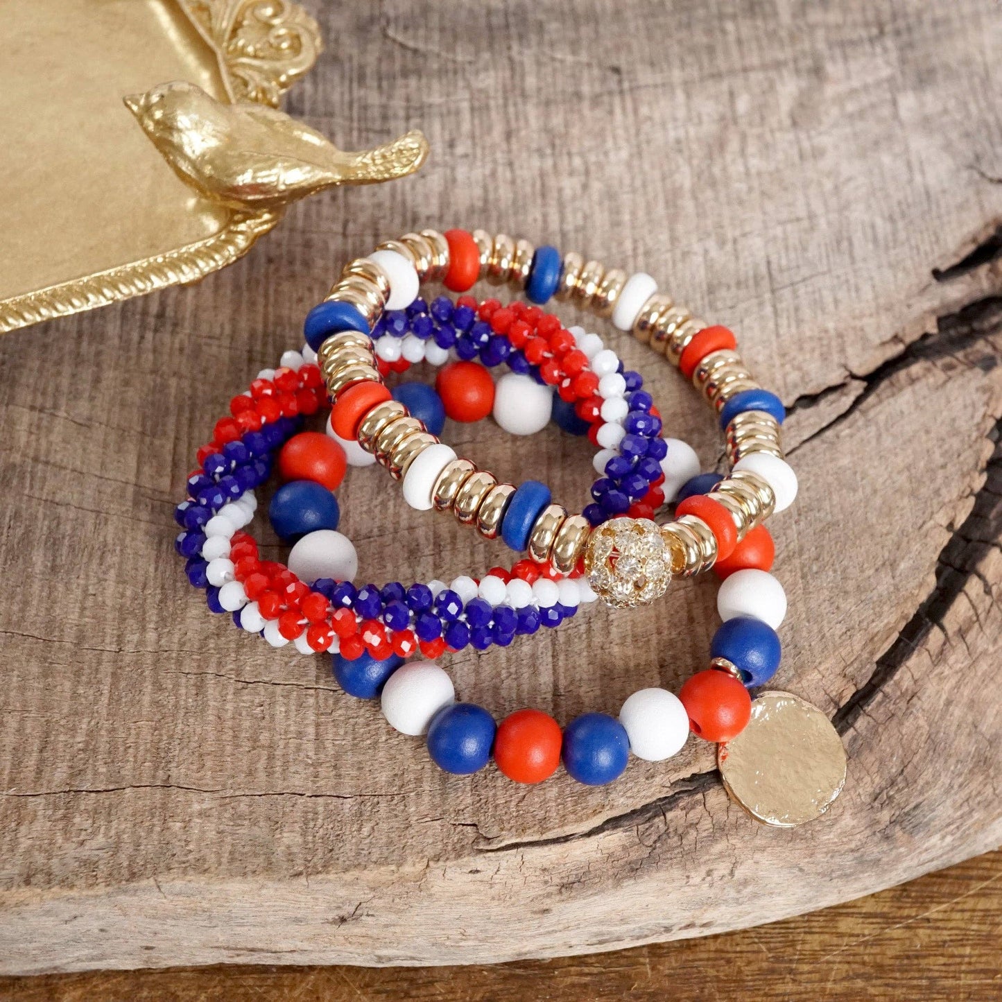 Texans Beaded Coin Bracelet Set