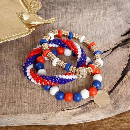 Texans Beaded Coin Bracelet Set
