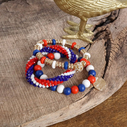 Texans Beaded Coin Bracelet Set