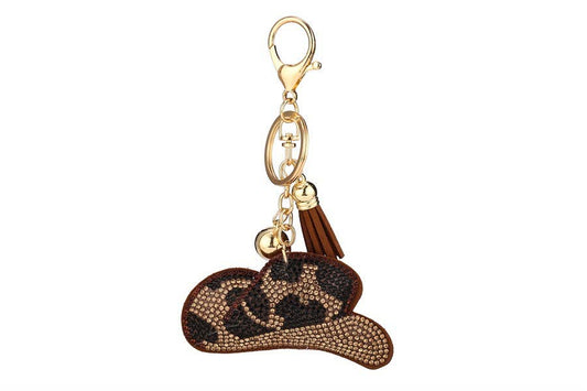 Cowgirl Hat Rhinestone Key Chain