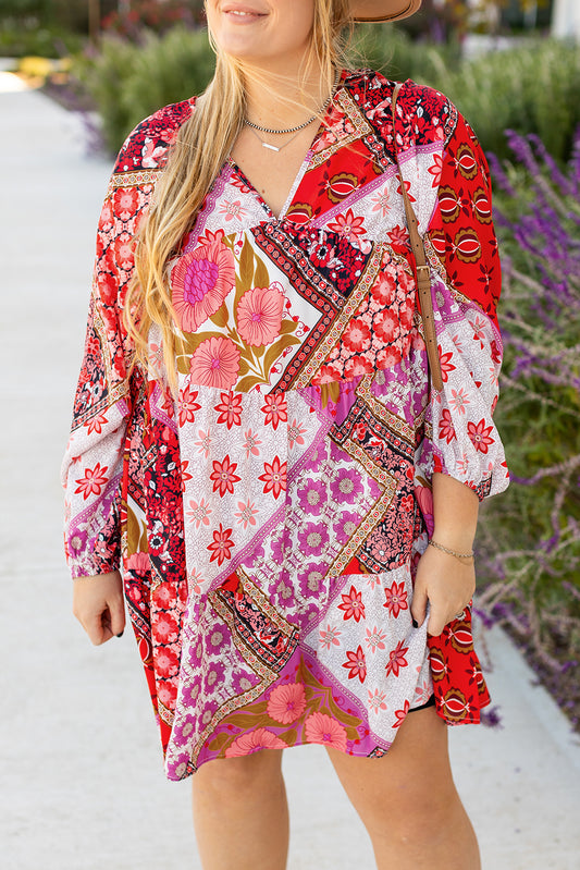 Mixed Floral Patchwork Dress