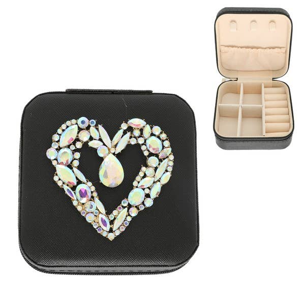 Heart Embellished Jewelry Box