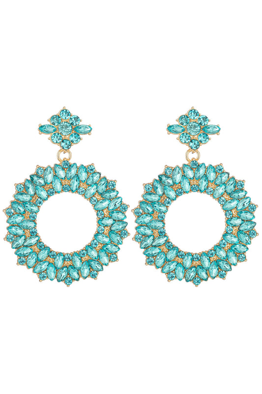 Stephanie Teal Crystal Earrings