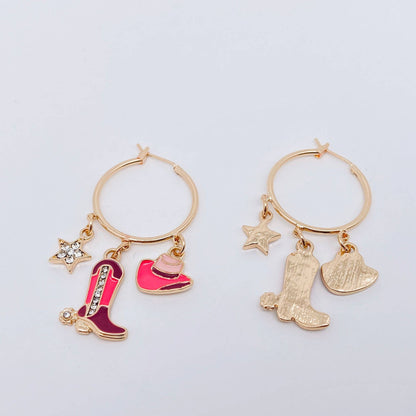 Cowgirl Western Style Hoop Earrings