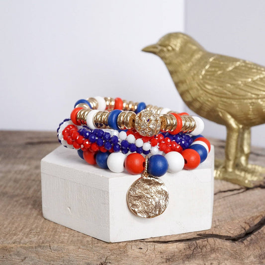 Texans Beaded Coin Bracelet Set