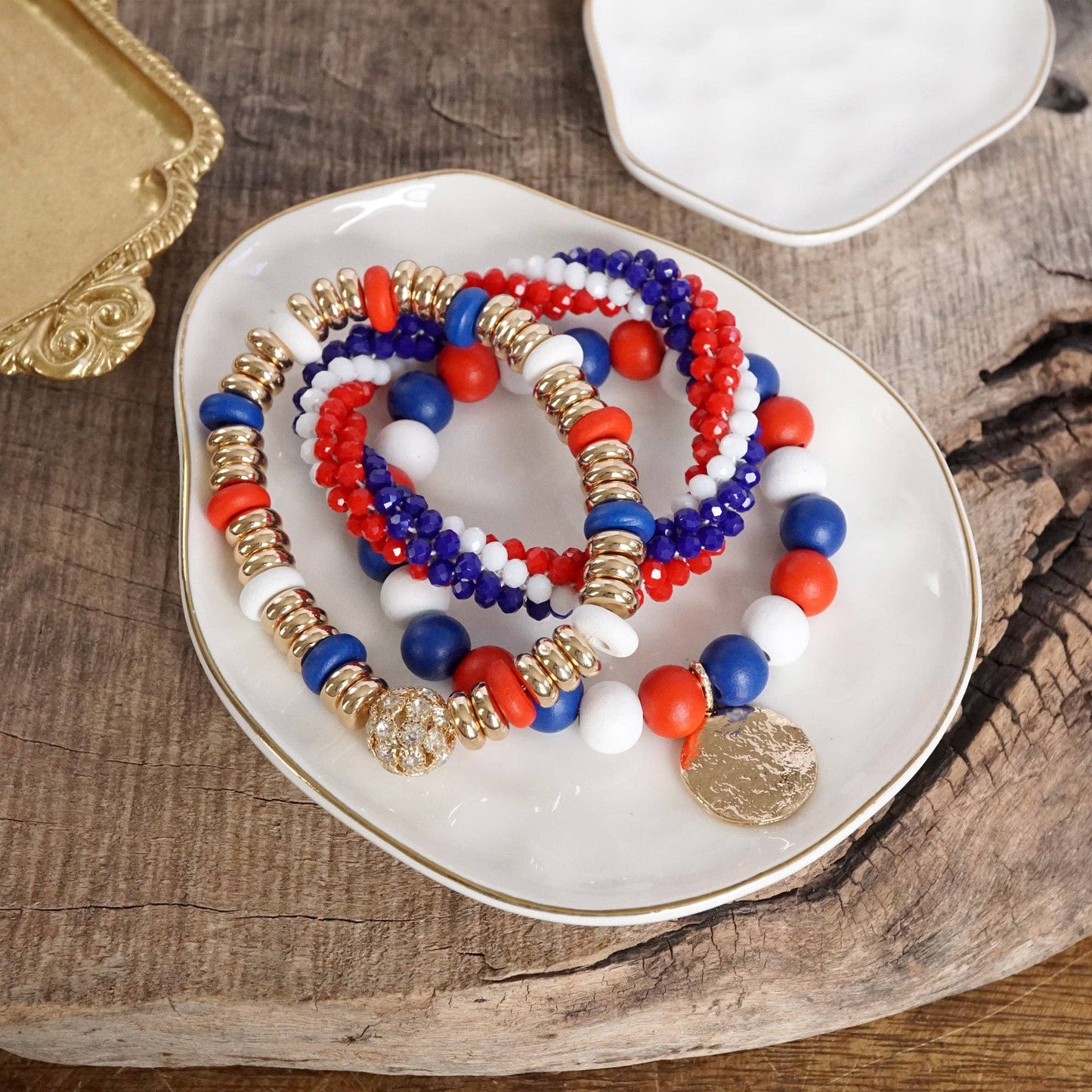 Texans Beaded Coin Bracelet Set