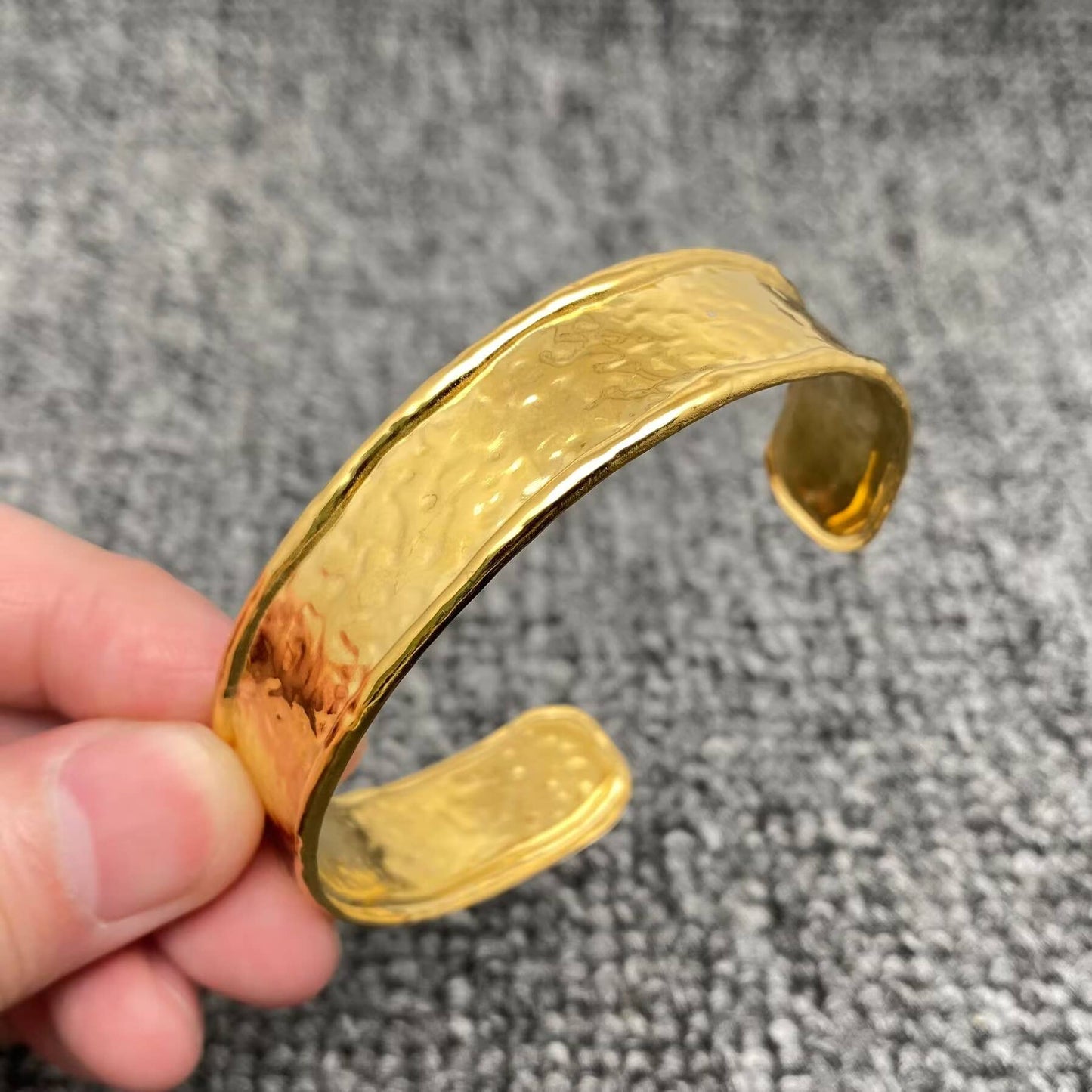 Hammered 18K Gold Plated Cuff