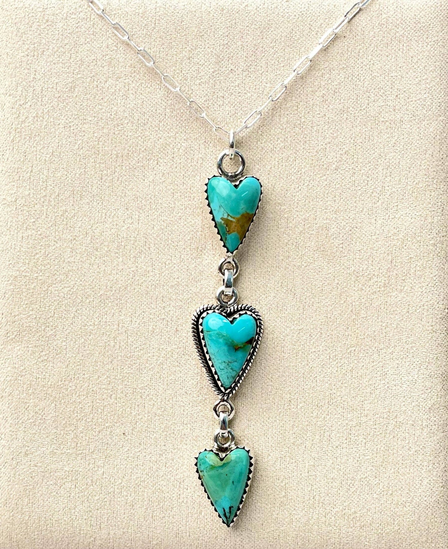 Multi Heart Drop Stone Necklace