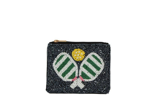 Pickleball Beaded Coin Purse